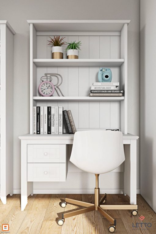 desk bookcase isavella collection white matte letto 01